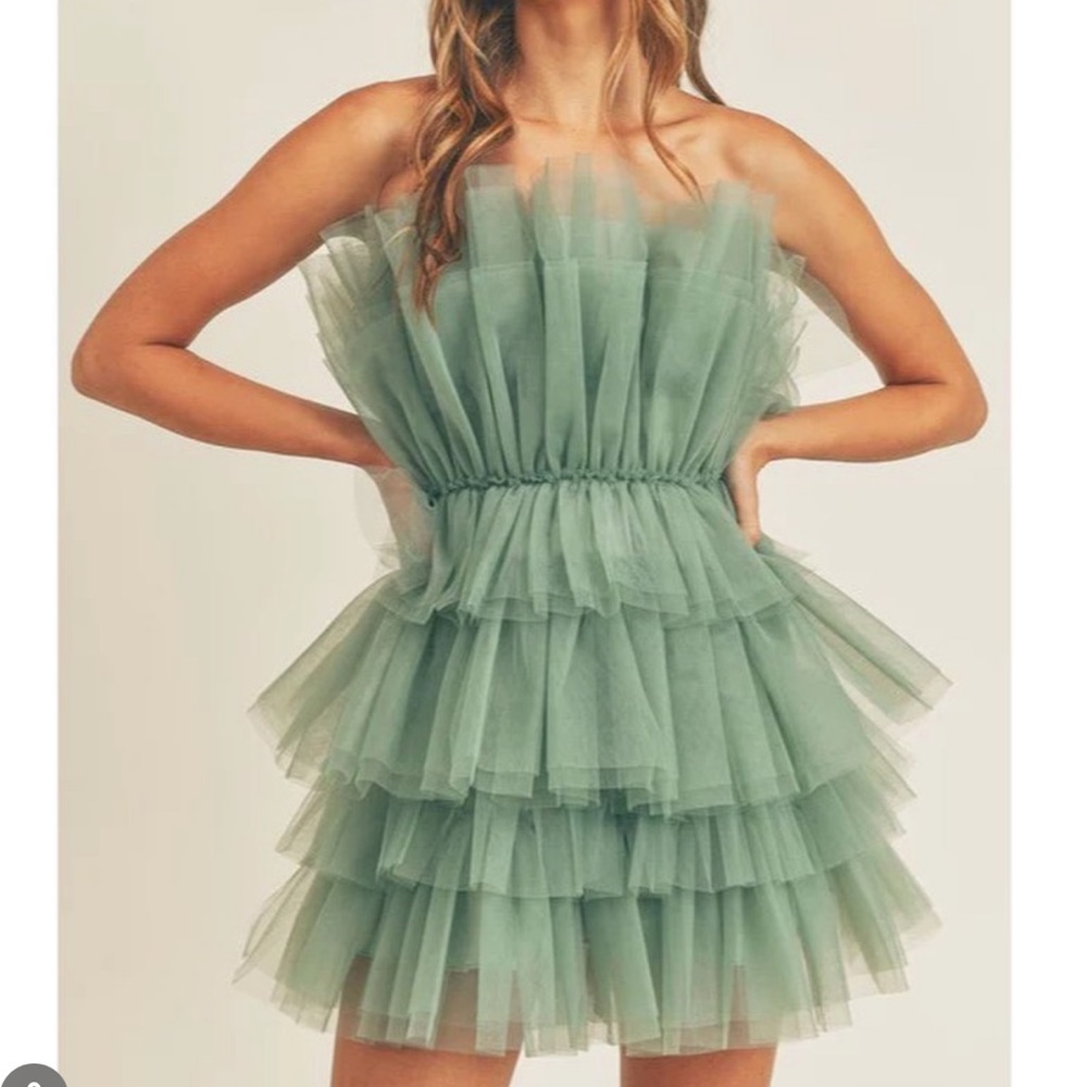 Sage tulle dress